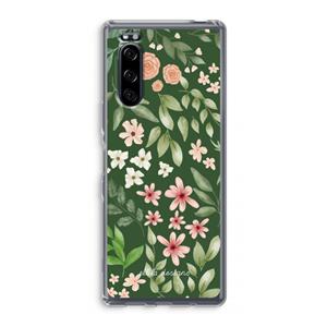 CaseCompany Botanical green sweet flower heaven: Sony Xperia 5 Transparant Hoesje