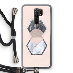 CaseCompany Creatieve toets: Xiaomi Redmi 9 Transparant Hoesje met koord