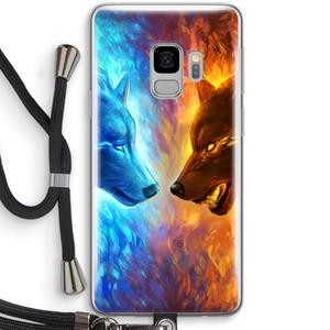 CaseCompany Fire & Ice: Samsung Galaxy S9 Transparant Hoesje met koord