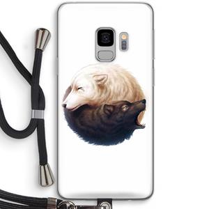 CaseCompany Yin Yang Wolves: Samsung Galaxy S9 Transparant Hoesje met koord
