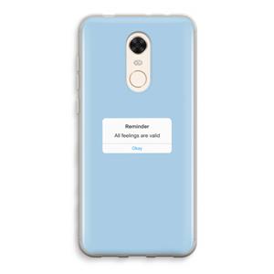 CaseCompany Reminder: Xiaomi Redmi 5 Transparant Hoesje