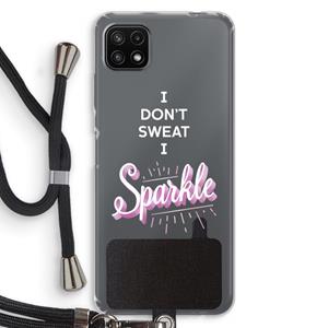 CaseCompany Sparkle quote: Samsung Galaxy A22 5G Transparant Hoesje met koord