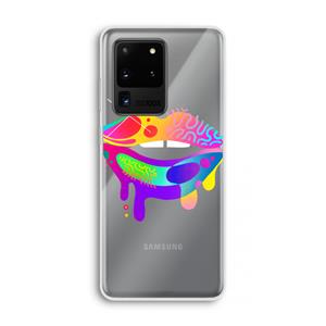 CaseCompany Lip Palette: Samsung Galaxy S20 Ultra Transparant Hoesje