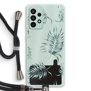 CaseCompany Simple leaves: Samsung Galaxy A52s 5G Transparant Hoesje met koord