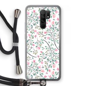 CaseCompany Sierlijke bloemen: Xiaomi Redmi 9 Transparant Hoesje met koord