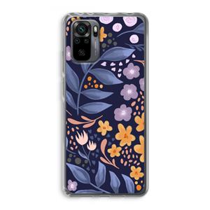 CaseCompany Flowers with blue leaves: Xiaomi Redmi Note 10 Pro Transparant Hoesje