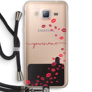 CaseCompany Kusjes: Samsung Galaxy J3 (2016) Transparant Hoesje met koord