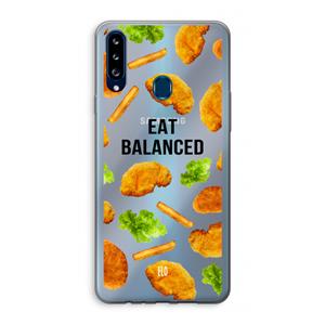CaseCompany Eat Balanced: Samsung Galaxy A20s Transparant Hoesje