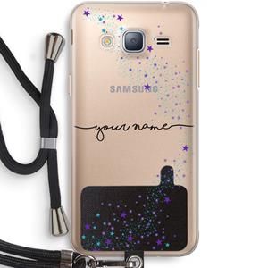 CaseCompany Sterren: Samsung Galaxy J3 (2016) Transparant Hoesje met koord