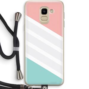 CaseCompany Strepen pastel: Samsung Galaxy J6 (2018) Transparant Hoesje met koord
