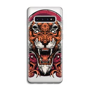 CaseCompany Tiger and Rattlesnakes: Samsung Galaxy S10 4G Transparant Hoesje