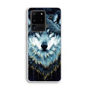 CaseCompany Darkness Wolf: Samsung Galaxy S20 Ultra Transparant Hoesje