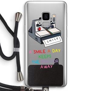 CaseCompany Smile: Samsung Galaxy S9 Transparant Hoesje met koord