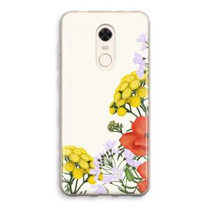 CaseCompany Wilde bloemen: Xiaomi Redmi 5 Transparant Hoesje