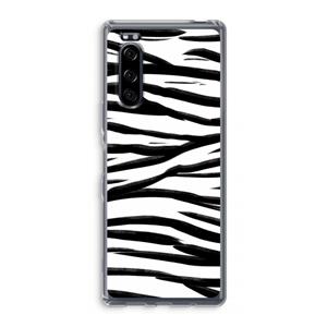 CaseCompany Zebra pattern: Sony Xperia 5 Transparant Hoesje