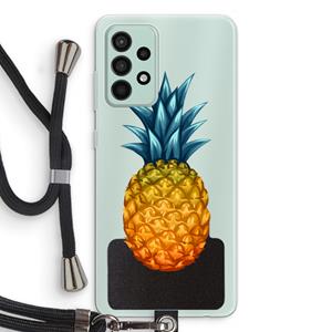 CaseCompany Grote ananas: Samsung Galaxy A52s 5G Transparant Hoesje met koord