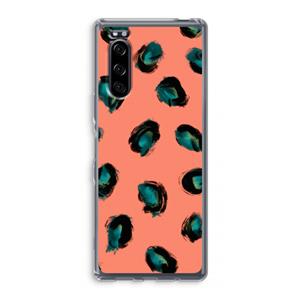 CaseCompany Pink Cheetah: Sony Xperia 5 Transparant Hoesje