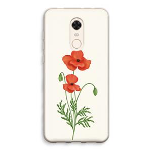 CaseCompany Red poppy: Xiaomi Redmi 5 Transparant Hoesje