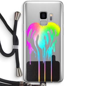 CaseCompany Hold My Heart: Samsung Galaxy S9 Transparant Hoesje met koord