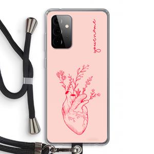 CaseCompany Blooming Heart: Samsung Galaxy A72 5G Transparant Hoesje met koord