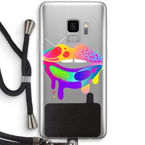 CaseCompany Lip Palette: Samsung Galaxy S9 Transparant Hoesje met koord