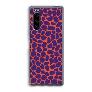 CaseCompany Purple Giraffe: Sony Xperia 5 Transparant Hoesje