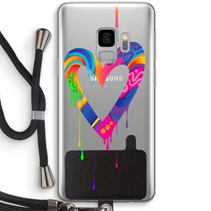 CaseCompany Melts My Heart: Samsung Galaxy S9 Transparant Hoesje met koord