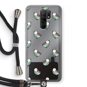 CaseCompany Vogeltjes: Xiaomi Redmi 9 Transparant Hoesje met koord
