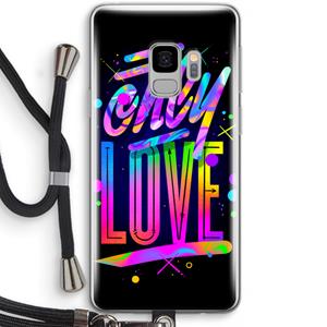 CaseCompany Only Love: Samsung Galaxy S9 Transparant Hoesje met koord