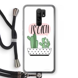 CaseCompany I love cacti: Xiaomi Redmi 9 Transparant Hoesje met koord