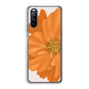 CaseCompany Orange Ellila flower: Sony Xperia 10 III Transparant Hoesje