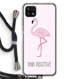 CaseCompany Pink positive: Samsung Galaxy A22 5G Transparant Hoesje met koord