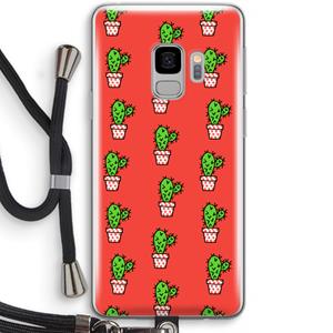 CaseCompany Mini cactus: Samsung Galaxy S9 Transparant Hoesje met koord