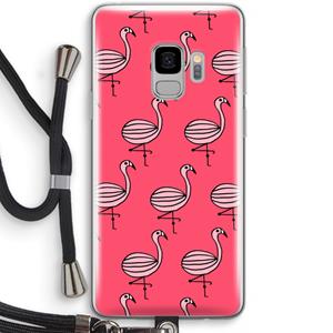 CaseCompany Flamingo: Samsung Galaxy S9 Transparant Hoesje met koord