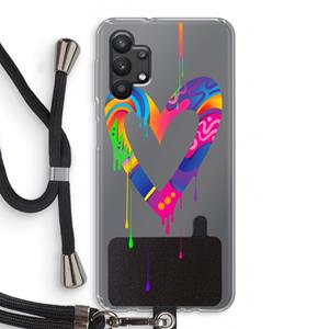 CaseCompany Melts My Heart: Samsung Galaxy A32 5G Transparant Hoesje met koord