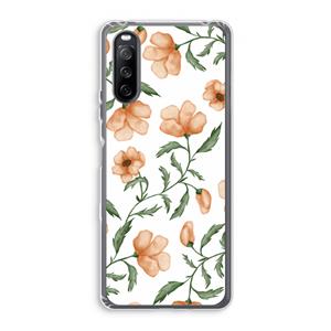 CaseCompany Peachy flowers: Sony Xperia 10 III Transparant Hoesje