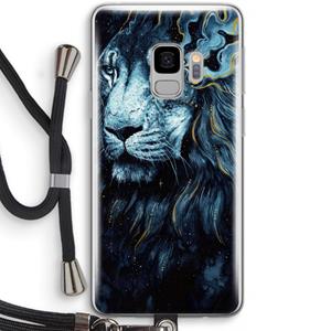 CaseCompany Darkness Lion: Samsung Galaxy S9 Transparant Hoesje met koord