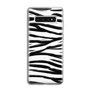 CaseCompany Zebra pattern: Samsung Galaxy S10 4G Transparant Hoesje