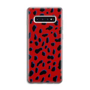 CaseCompany Red Leopard: Samsung Galaxy S10 4G Transparant Hoesje