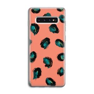 CaseCompany Pink Cheetah: Samsung Galaxy S10 4G Transparant Hoesje