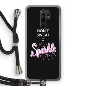 CaseCompany Sparkle quote: Xiaomi Redmi 9 Transparant Hoesje met koord