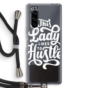 CaseCompany Hustle Lady: Sony Xperia 5 Transparant Hoesje met koord