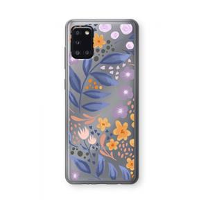 CaseCompany Flowers with blue leaves: Samsung Galaxy A31 Transparant Hoesje