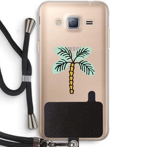 CaseCompany Palmboom: Samsung Galaxy J3 (2016) Transparant Hoesje met koord