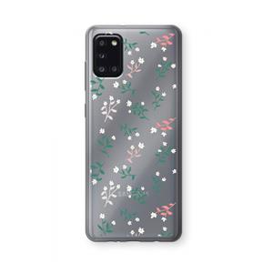 CaseCompany Small white flowers: Samsung Galaxy A31 Transparant Hoesje