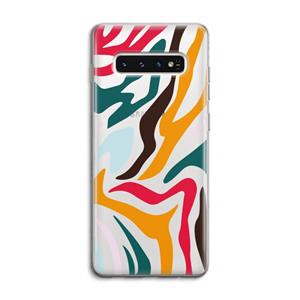 CaseCompany Colored Zebra: Samsung Galaxy S10 4G Transparant Hoesje