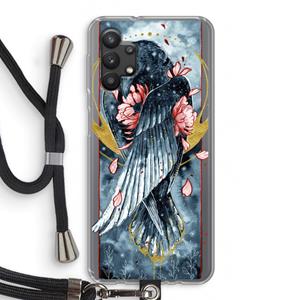 CaseCompany Golden Raven: Samsung Galaxy A32 5G Transparant Hoesje met koord
