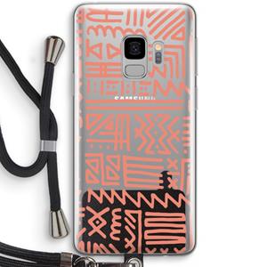 CaseCompany Marrakech Pink: Samsung Galaxy S9 Transparant Hoesje met koord