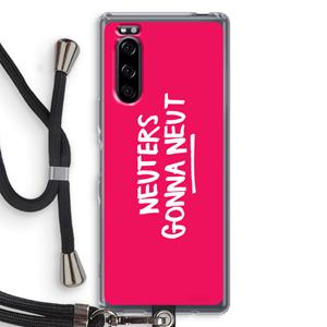CaseCompany Neuters (roze): Sony Xperia 5 Transparant Hoesje met koord