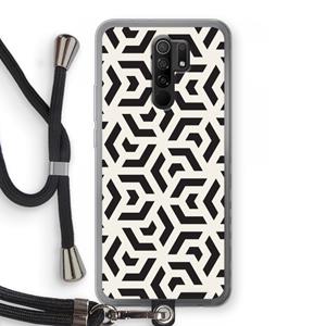 CaseCompany Crazy pattern: Xiaomi Redmi 9 Transparant Hoesje met koord